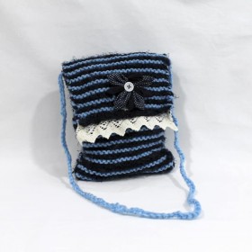 Mala Tiracolo em Lã - Azul