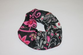 Elástico para Cabelo - Padrão Rosa e Preto