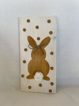Peça Decorativa Páscoa - Coelho Dourado