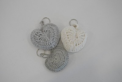 Porta-chaves Coração cinzento